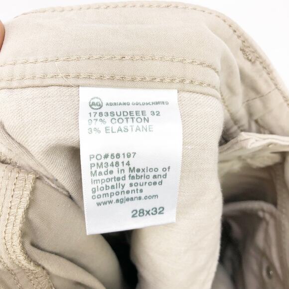 AG Adriano Goldschmeid Mens Tellis Twill Pants 28x32 Tan Khaki Slim Fit NWT - Picture 7 of 9